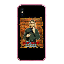 Чехол iPhone XS Max матовый Kurt Cobain 1967 - 1994, цвет: 3D-розовый