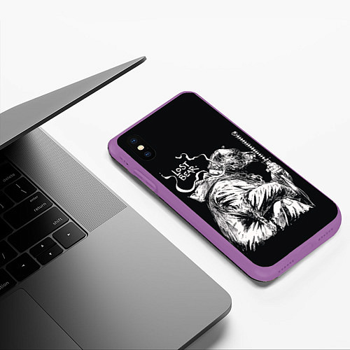 Чехол iPhone XS Max матовый Последний медведь самурай / 3D-Фиолетовый – фото 3