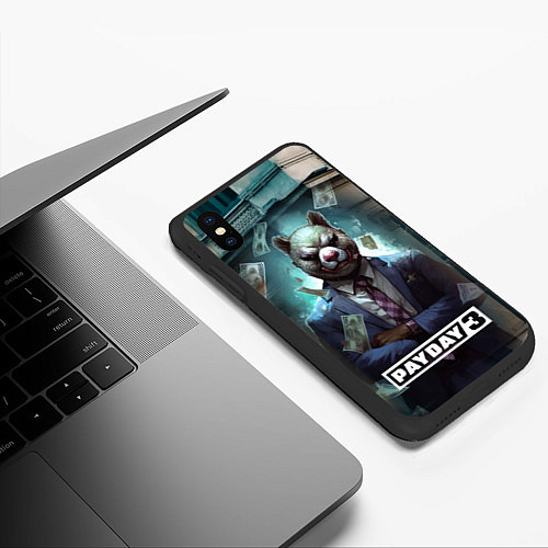 Чехол iPhone XS Max матовый Payday 3 bear / 3D-Черный – фото 3