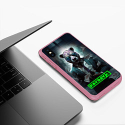 Чехол iPhone XS Max матовый Payday 3 bear, цвет: 3D-малиновый — фото 2