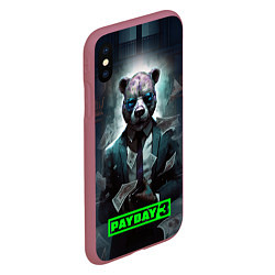 Чехол iPhone XS Max матовый Payday 3 bear, цвет: 3D-малиновый — фото 2