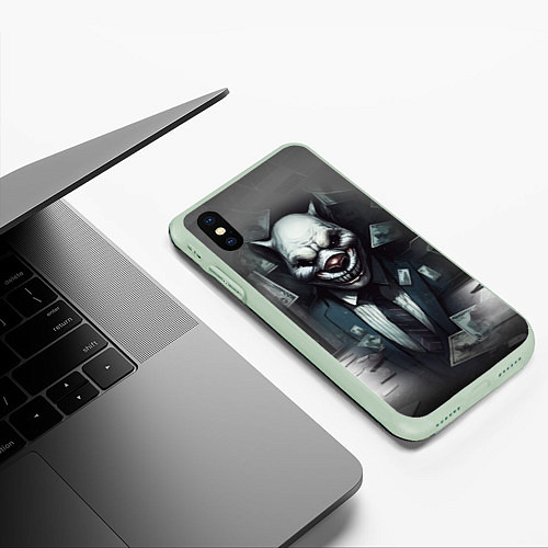 Чехол iPhone XS Max матовый Payday 3 wolf / 3D-Салатовый – фото 3