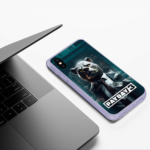 Чехол iPhone XS Max матовый Payday 3 bear / 3D-Светло-сиреневый – фото 3