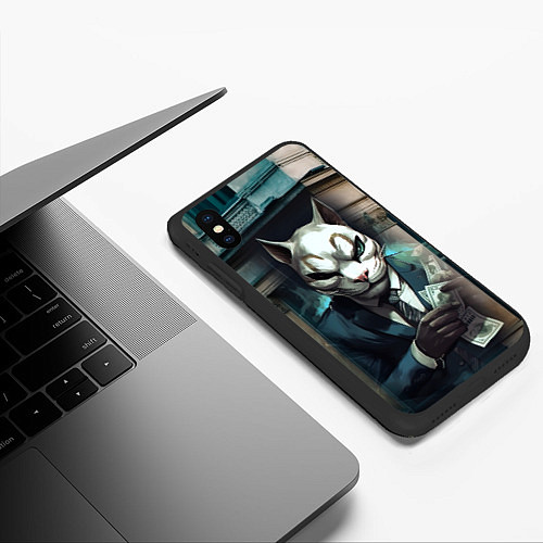 Чехол iPhone XS Max матовый Payday cat / 3D-Черный – фото 3