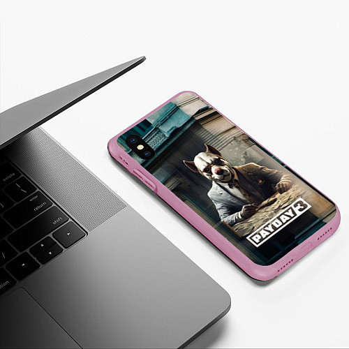 Чехол iPhone XS Max матовый Payday 3 dog / 3D-Розовый – фото 3
