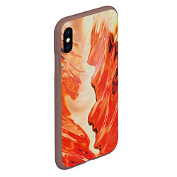 Чехол iPhone XS Max матовый Бежевые и красные краски, цвет: 3D-коричневый — фото 2