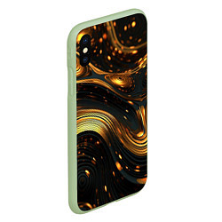 Чехол iPhone XS Max матовый Жидкое золото, цвет: 3D-салатовый — фото 2