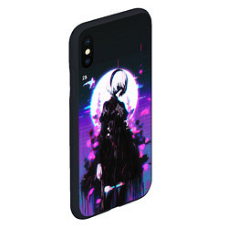 Чехол iPhone XS Max матовый Nier automata 2b neon, цвет: 3D-черный — фото 2