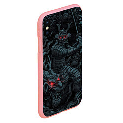 Чехол iPhone XS Max матовый Samurai and dragon, цвет: 3D-баблгам — фото 2