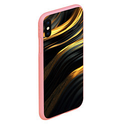 Чехол iPhone XS Max матовый Золотистые волны, цвет: 3D-баблгам — фото 2