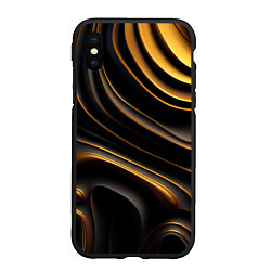 Чехол iPhone XS Max матовый Золотые барельефы