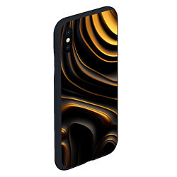 Чехол iPhone XS Max матовый Золотые барельефы, цвет: 3D-черный — фото 2