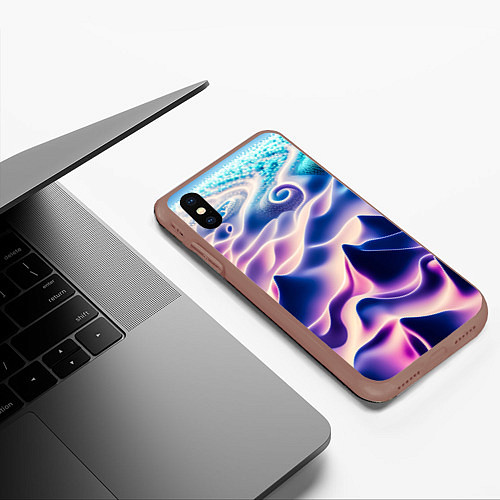 Чехол iPhone XS Max матовый Морское дно абстракция / 3D-Коричневый – фото 3