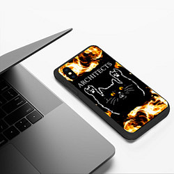 Чехол iPhone XS Max матовый Architects рок кот и огонь, цвет: 3D-черный — фото 2