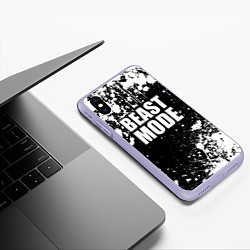 Чехол iPhone XS Max матовый Бист мод - брызги, цвет: 3D-светло-сиреневый — фото 2