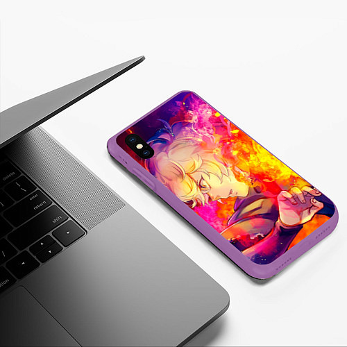 Чехол iPhone XS Max матовый Габимару Адский Рай / 3D-Фиолетовый – фото 3