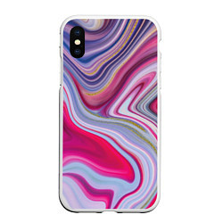 Чехол iPhone XS Max матовый Scarlet waves, цвет: 3D-белый