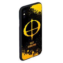 Чехол iPhone XS Max матовый Ozzy Osbourne - gold gradient, цвет: 3D-черный — фото 2