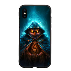 Чехол iPhone XS Max матовый Сова в колдовской мантии, цвет: 3D-черный