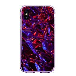 Чехол iPhone XS Max матовый Текстура кристалла, цвет: 3D-сиреневый