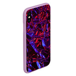 Чехол iPhone XS Max матовый Текстура кристалла, цвет: 3D-сиреневый — фото 2