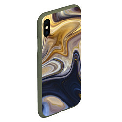 Чехол iPhone XS Max матовый Fantasy waves, цвет: 3D-темно-зеленый — фото 2