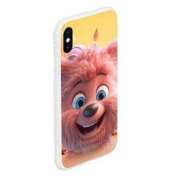 Чехол iPhone XS Max матовый Веселый медвежонок, цвет: 3D-белый — фото 2