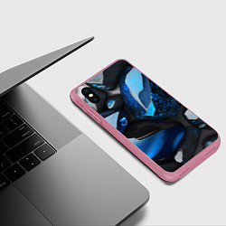 Чехол iPhone XS Max матовый Красивые камни текстура - нейросеть, цвет: 3D-малиновый — фото 2