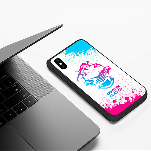 Чехол iPhone XS Max матовый Goblin Slayer neon gradient style / 3D-Черный – фото 3