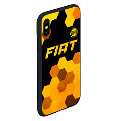 Чехол iPhone XS Max матовый Fiat - gold gradient: символ сверху, цвет: 3D-черный — фото 2