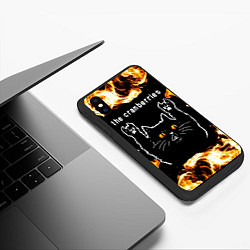Чехол iPhone XS Max матовый The Cranberries рок кот и огонь, цвет: 3D-черный — фото 2