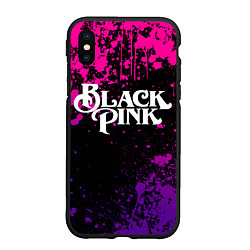 Чехол iPhone XS Max матовый Blackpink - neon, цвет: 3D-черный