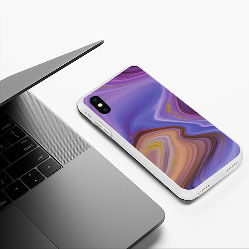 Чехол iPhone XS Max матовый Violet fantasy / 3D-Белый – фото 3