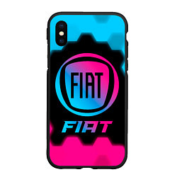 Чехол iPhone XS Max матовый Fiat - neon gradient, цвет: 3D-черный