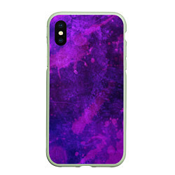 Чехол iPhone XS Max матовый Текстура - Purple explosion, цвет: 3D-салатовый