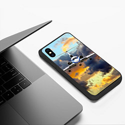Чехол iPhone XS Max матовый Ту-154 Суровый закат, цвет: 3D-черный — фото 2