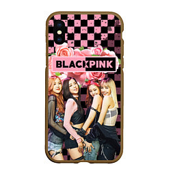 Чехол iPhone XS Max матовый Blackpink - girls, цвет: 3D-коричневый