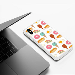 Чехол iPhone XS Max матовый Tasty food, цвет: 3D-белый — фото 2