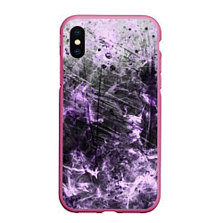 Чехол iPhone XS Max матовый Текстура - Lilac smoke, цвет: 3D-малиновый