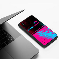 Чехол iPhone XS Max матовый Counter-Strike 2 - neon gradient: символ сверху, цвет: 3D-черный — фото 2