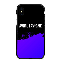 Чехол iPhone XS Max матовый Avril Lavigne purple grunge, цвет: 3D-черный