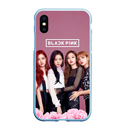 Чехол iPhone XS Max матовый Blackpink girls, цвет: 3D-голубой