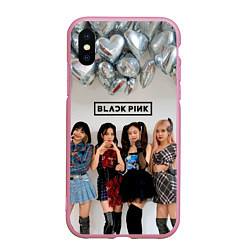 Чехол iPhone XS Max матовый Blackpink girls, цвет: 3D-розовый