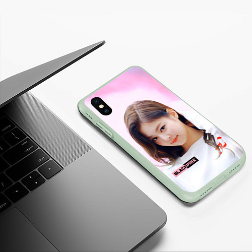 Чехол iPhone XS Max матовый Jennie solo / 3D-Салатовый – фото 3