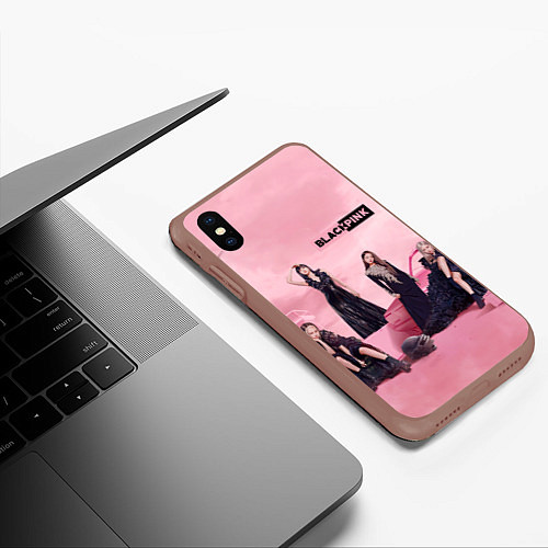 Чехол iPhone XS Max матовый Blackpink poster / 3D-Коричневый – фото 3