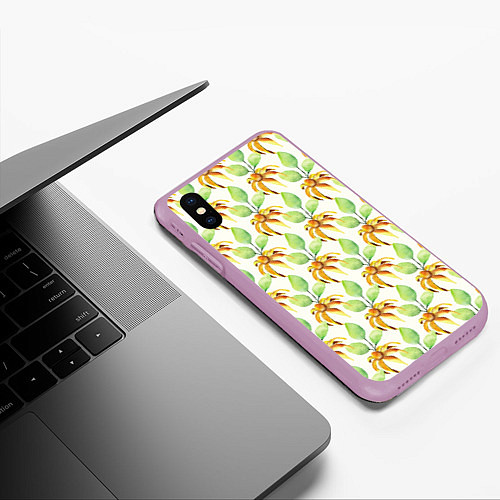 Чехол iPhone XS Max матовый Flowers world / 3D-Сиреневый – фото 3