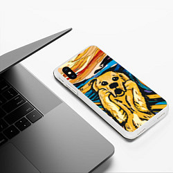 Чехол iPhone XS Max матовый Крик собаки, цвет: 3D-белый — фото 2