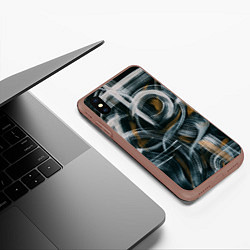 Чехол iPhone XS Max матовый Мазки кисти, цвет: 3D-коричневый — фото 2