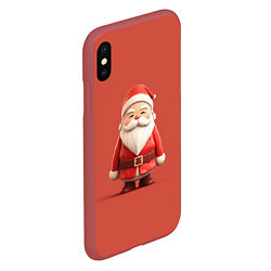 Чехол iPhone XS Max матовый Пластилиновый Дед Мороз, цвет: 3D-красный — фото 2