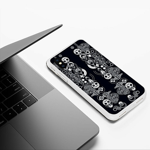 Чехол iPhone XS Max матовый Кольца противогаза / 3D-Белый – фото 3